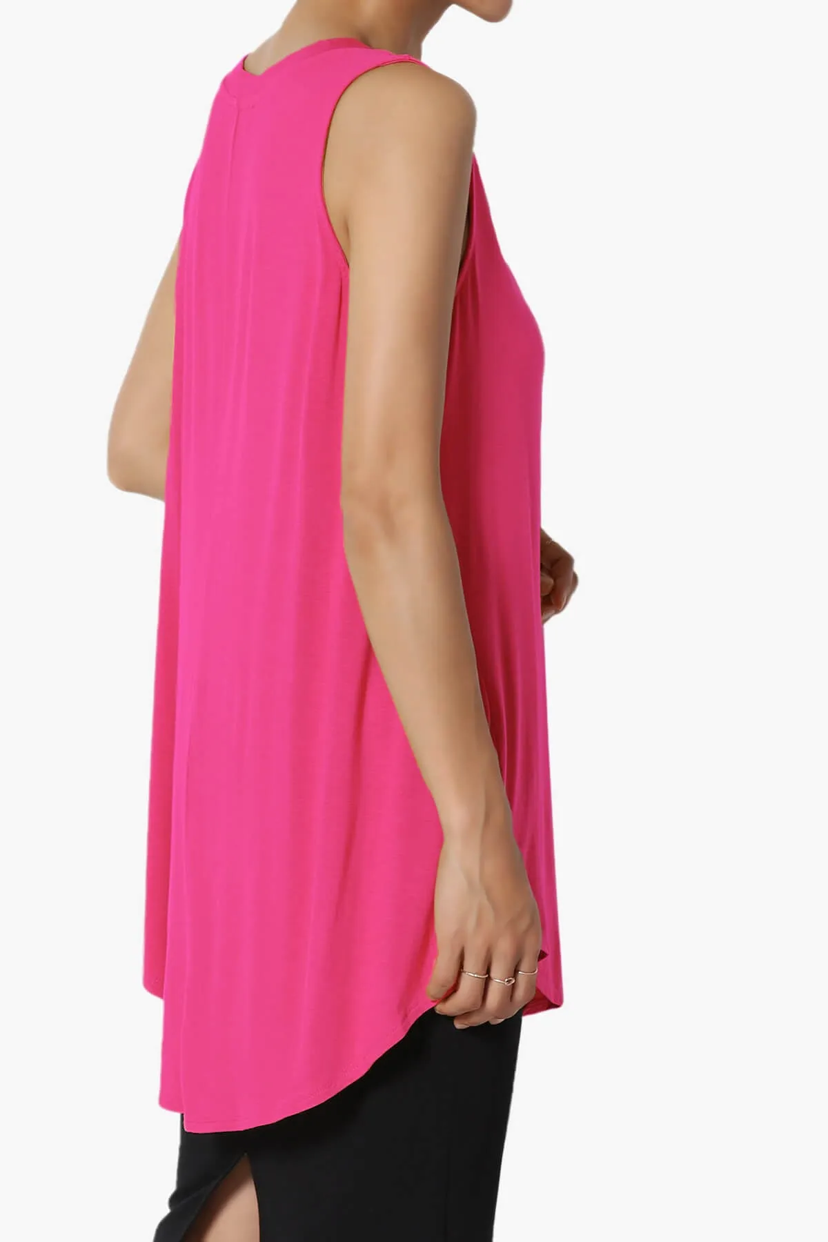 Myles Sleeveless V-Neck Luxe Jersey Top