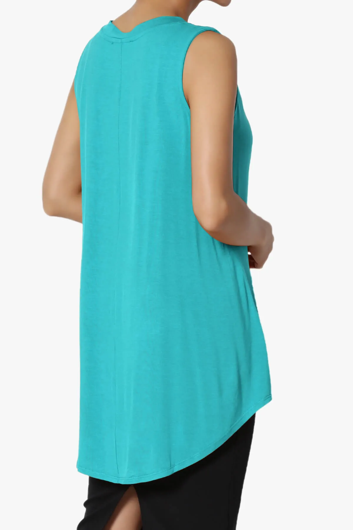 Myles Sleeveless V-Neck Luxe Jersey Top