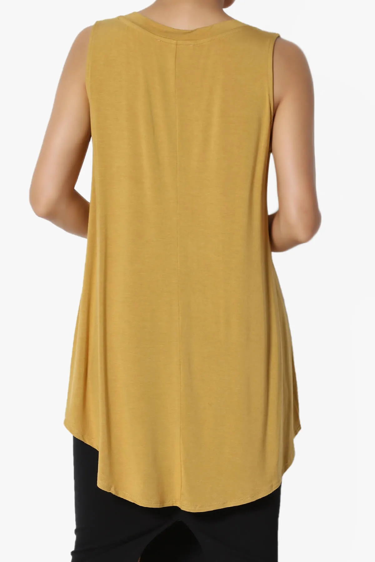 Myles Sleeveless V-Neck Luxe Jersey Top