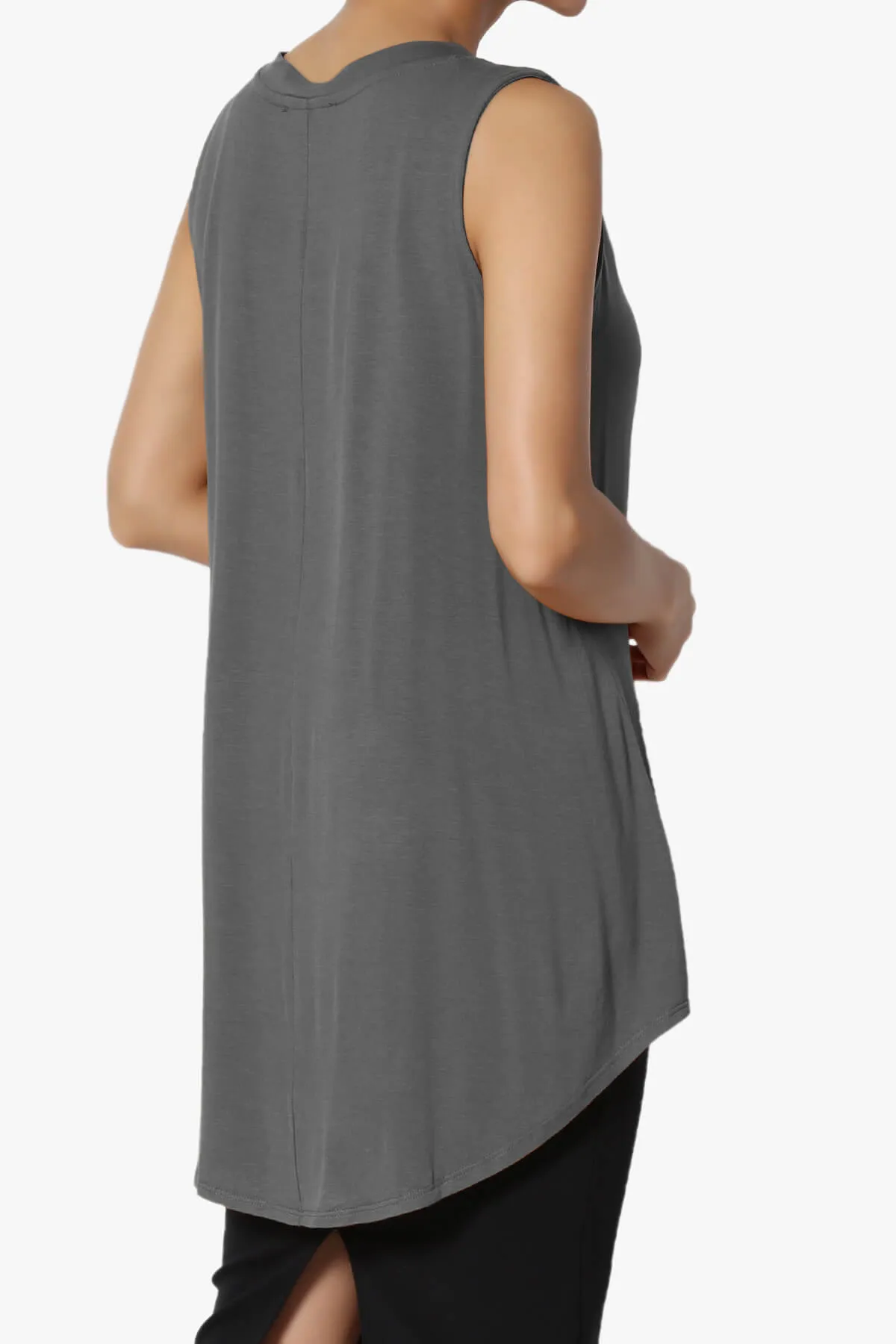 Myles Sleeveless V-Neck Luxe Jersey Top