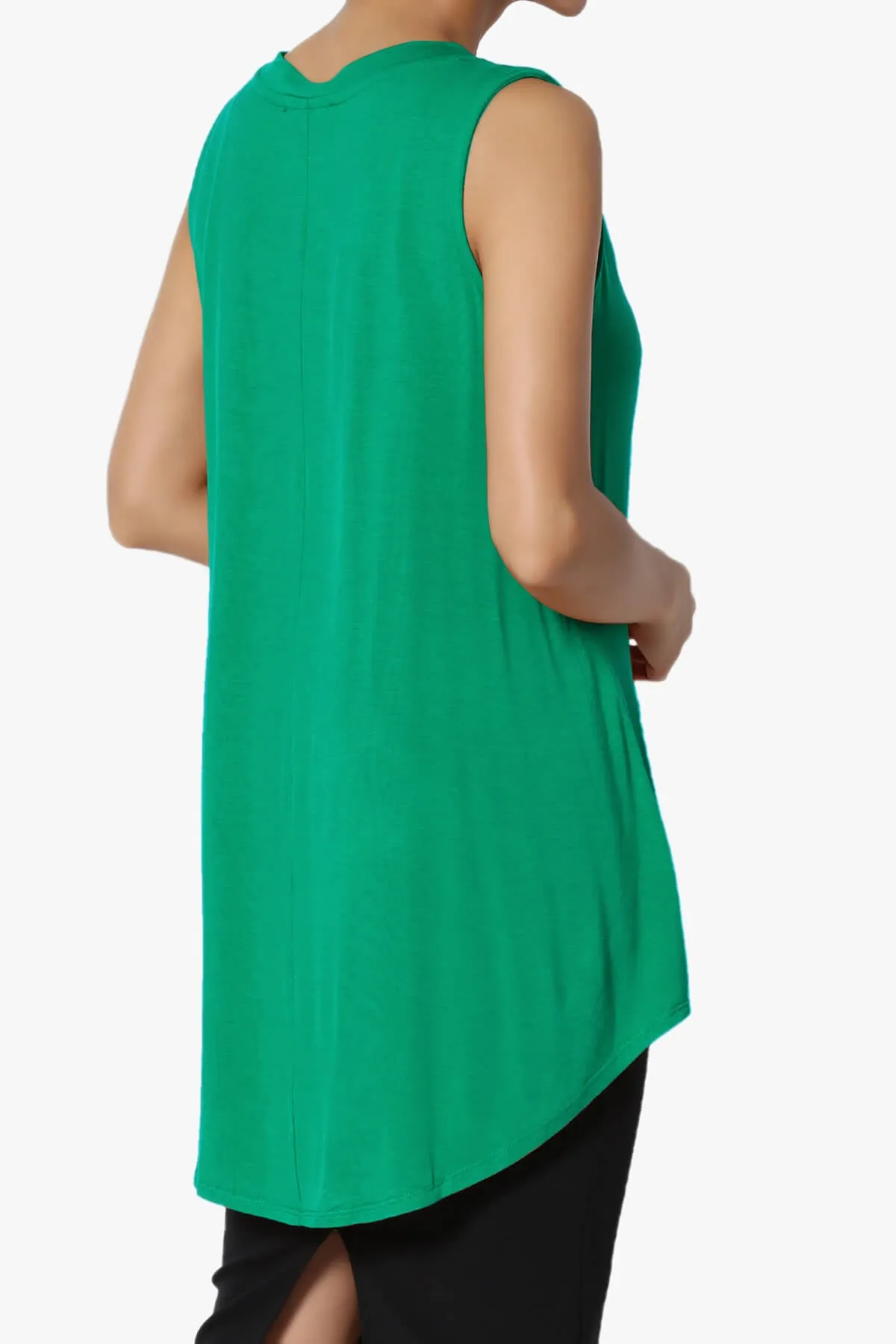 Myles Sleeveless V-Neck Luxe Jersey Top