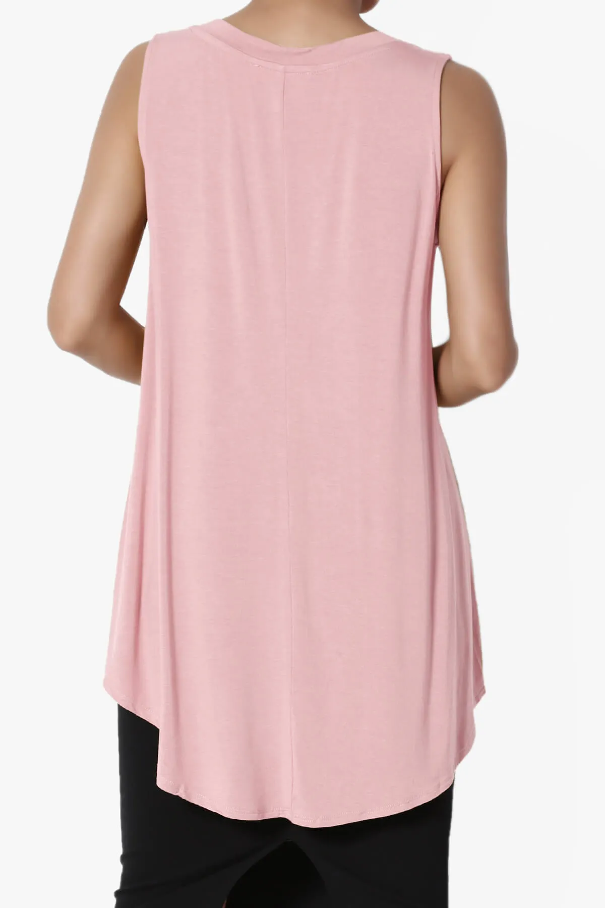 Myles Sleeveless V-Neck Luxe Jersey Top