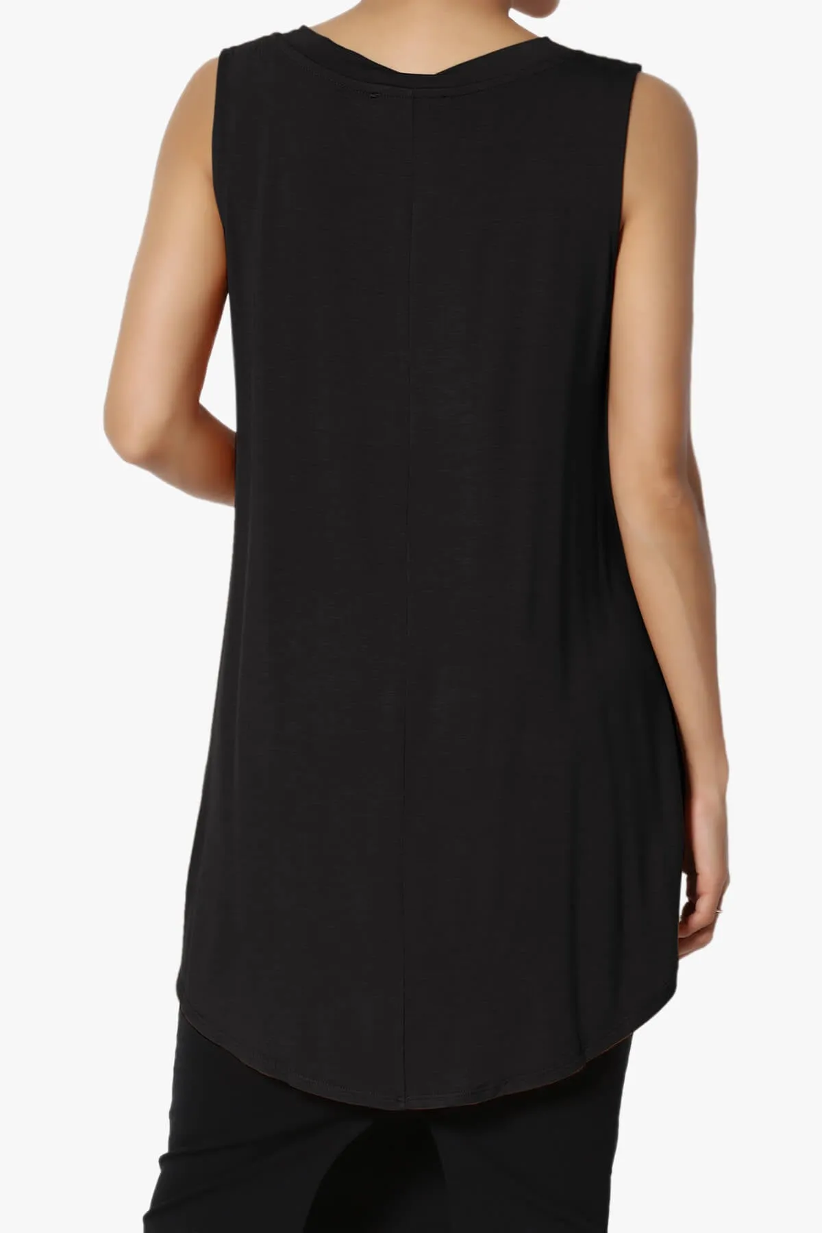 Myles Sleeveless V-Neck Luxe Jersey Top