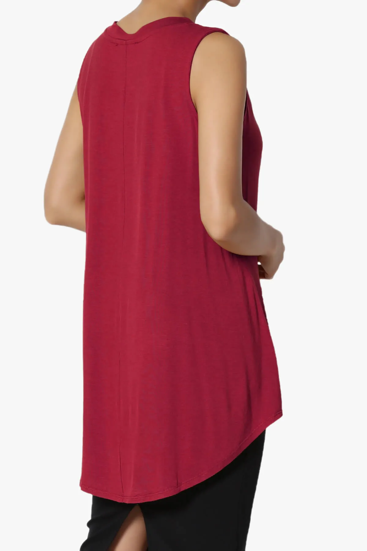 Myles Sleeveless V-Neck Luxe Jersey Top