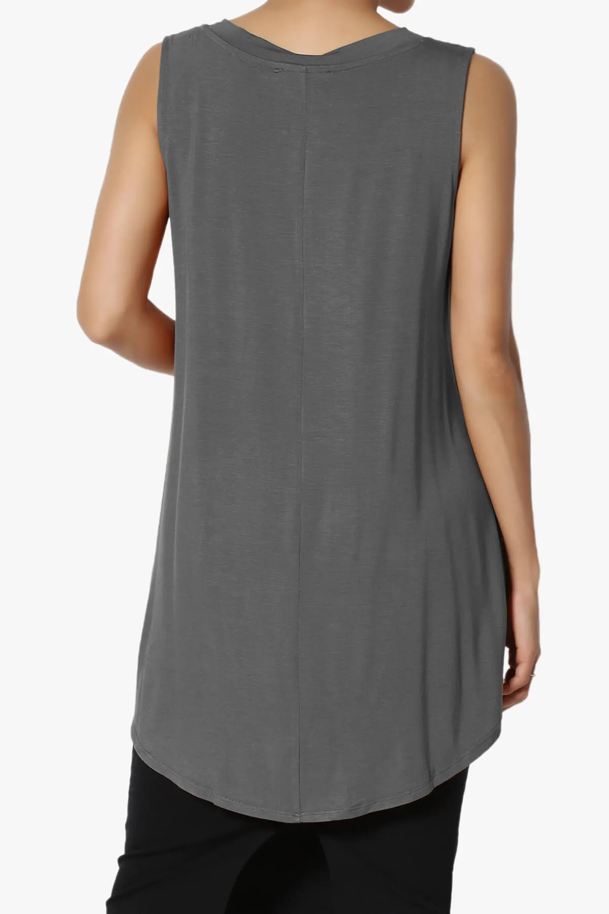 Myles Sleeveless V-Neck Luxe Jersey Top
