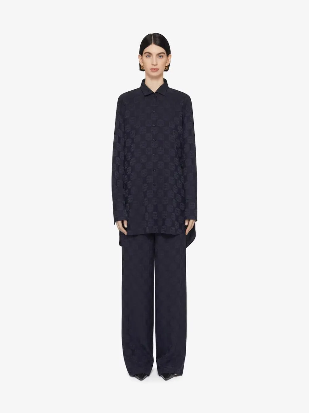 Navy 4G Liquid Jacquard Pants