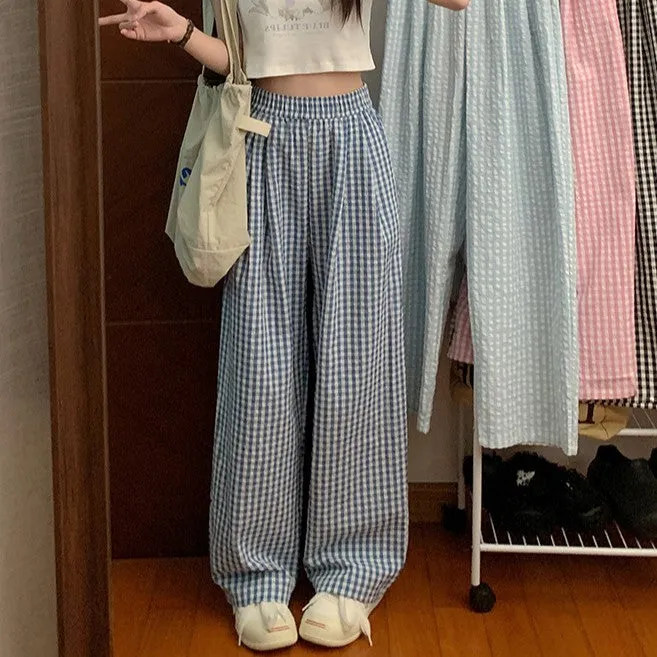 Navy Blue Patterend Wide Leg Pants