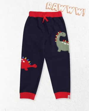 Navy Dinosaur Applique Joggers
