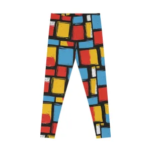 Neon Mosaic Stretchy Leggings for Active Lifestyle & Everyday Comfort