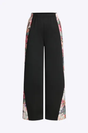 Nerys - Vibrant Floral Design Woman's Wide Leg Trousers