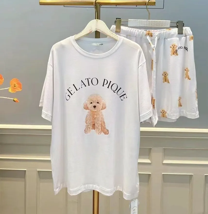 New Cute Dog Pajamas For Women Summer Suit