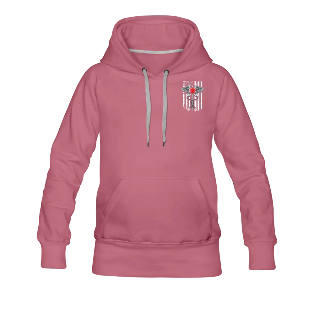 Nurse Flag Caduceus Stethoscope Heart Women’s Premium Hoodie (CK1822)