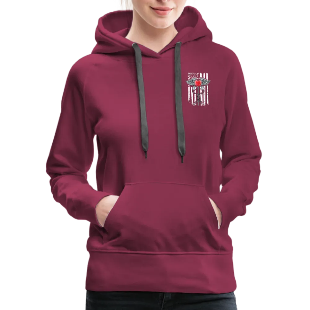 Nurse Flag Caduceus Stethoscope Heart Women’s Premium Hoodie (CK1822)