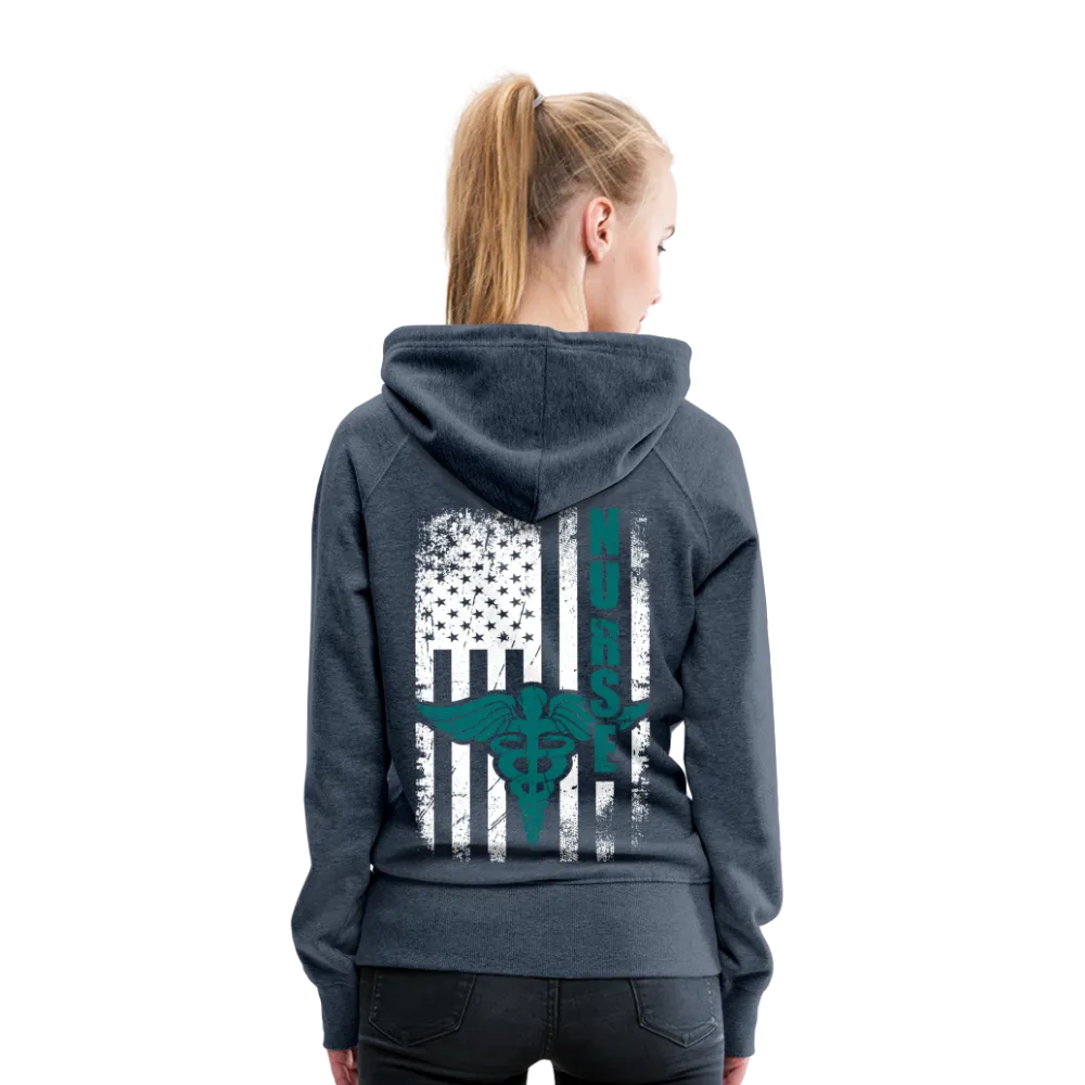 Nurse Flag - Teal - Women’s Premium Hoodie