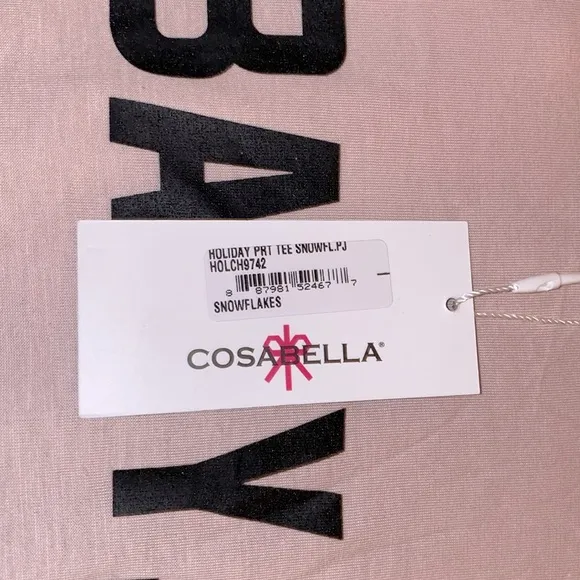 NWT Cosabella Baby It's Cold Outside Snowflake Pajamas in Pink Black &amp; White