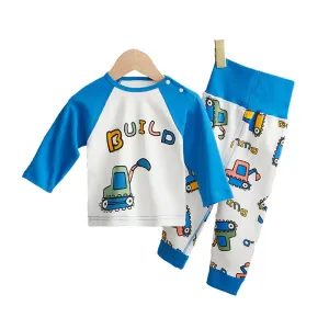Online Celebrity Children's Autumn Clothes Autumn Pants Set Baby Spring And Autumn Clothes High Waist Boys' And Girls' Cotton Pajamas Underwear Drop Shipping