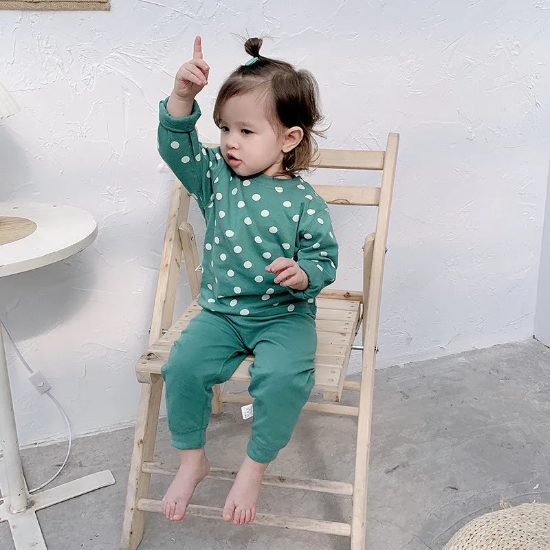 Online Celebrity Children's Autumn Clothes Autumn Pants Set Baby Spring And Autumn Clothes High Waist Boys' And Girls' Cotton Pajamas Underwear Drop Shipping