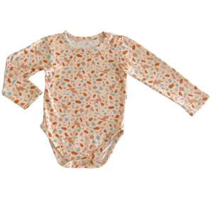 Organic L/Slv Bodysuit - Dino Terrazzo