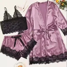 Pajamas Silk Homewear Women's Underwear Nightdress European And American