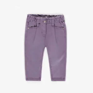 Pantalon mauve en denim extensible coupe décontractée, bébé  || Purple relaxed fit stretch denim pants, baby