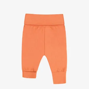 Pantalon évolutif orange uni en jersey extensible, bébé || Plain orange evolutive pants in stretch jersey, baby