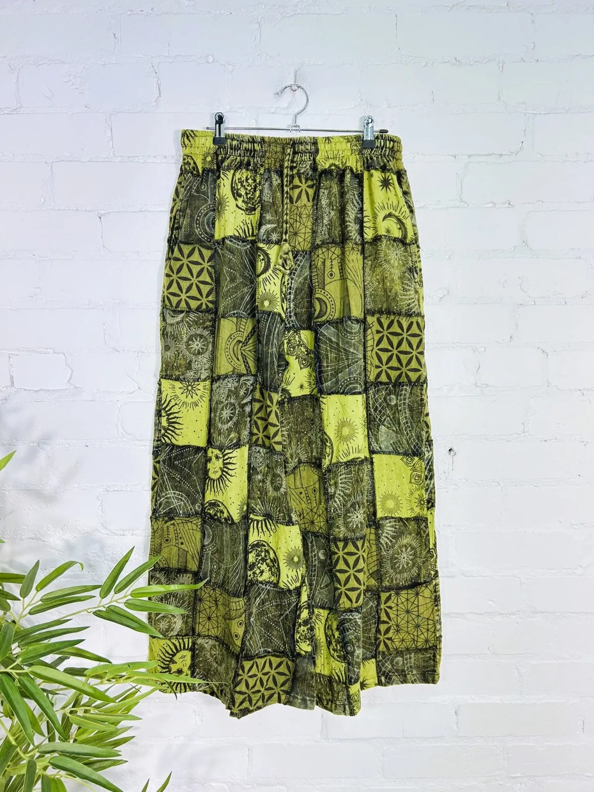Patch & Screen Print Wide Leg Trousers