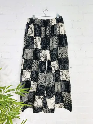 Patch & Screen Print Wide Leg Trousers