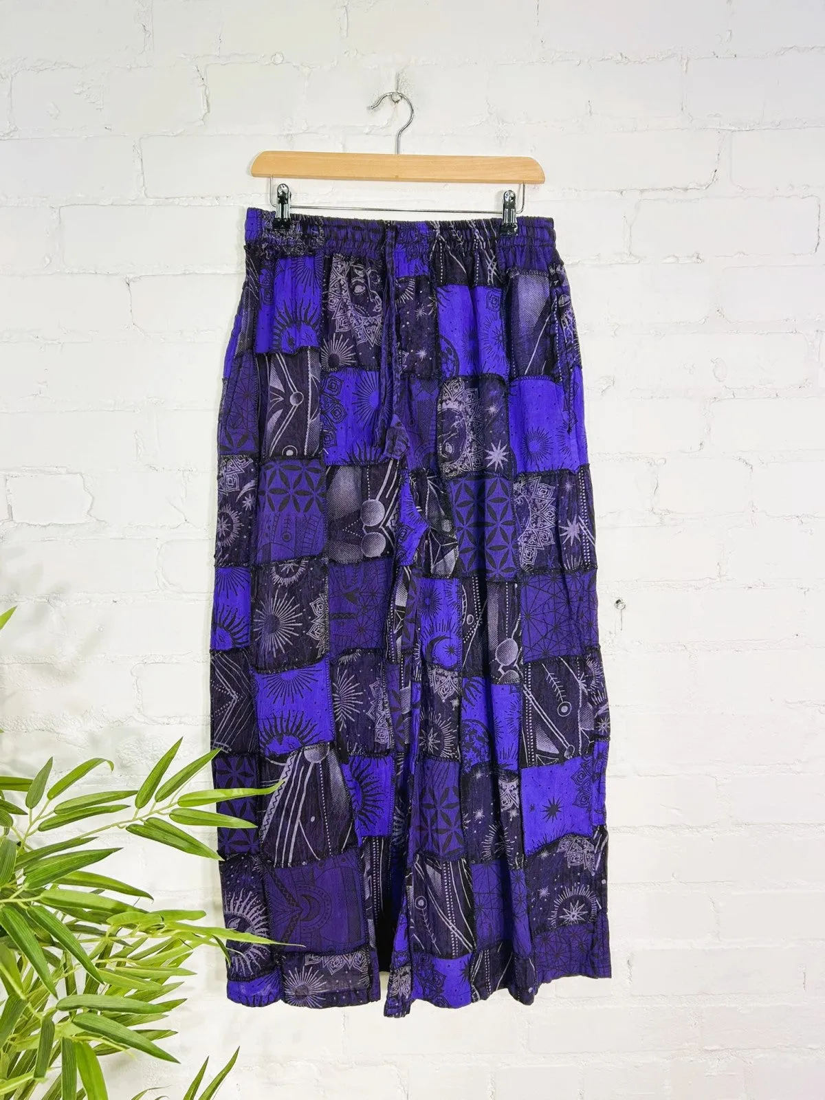 Patch & Screen Print Wide Leg Trousers