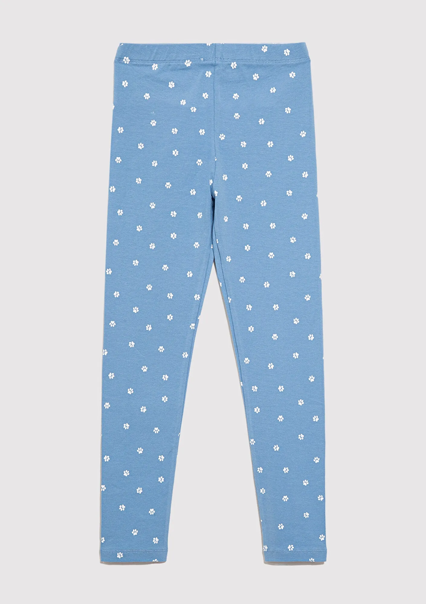 Paw Printed Blue Leggings