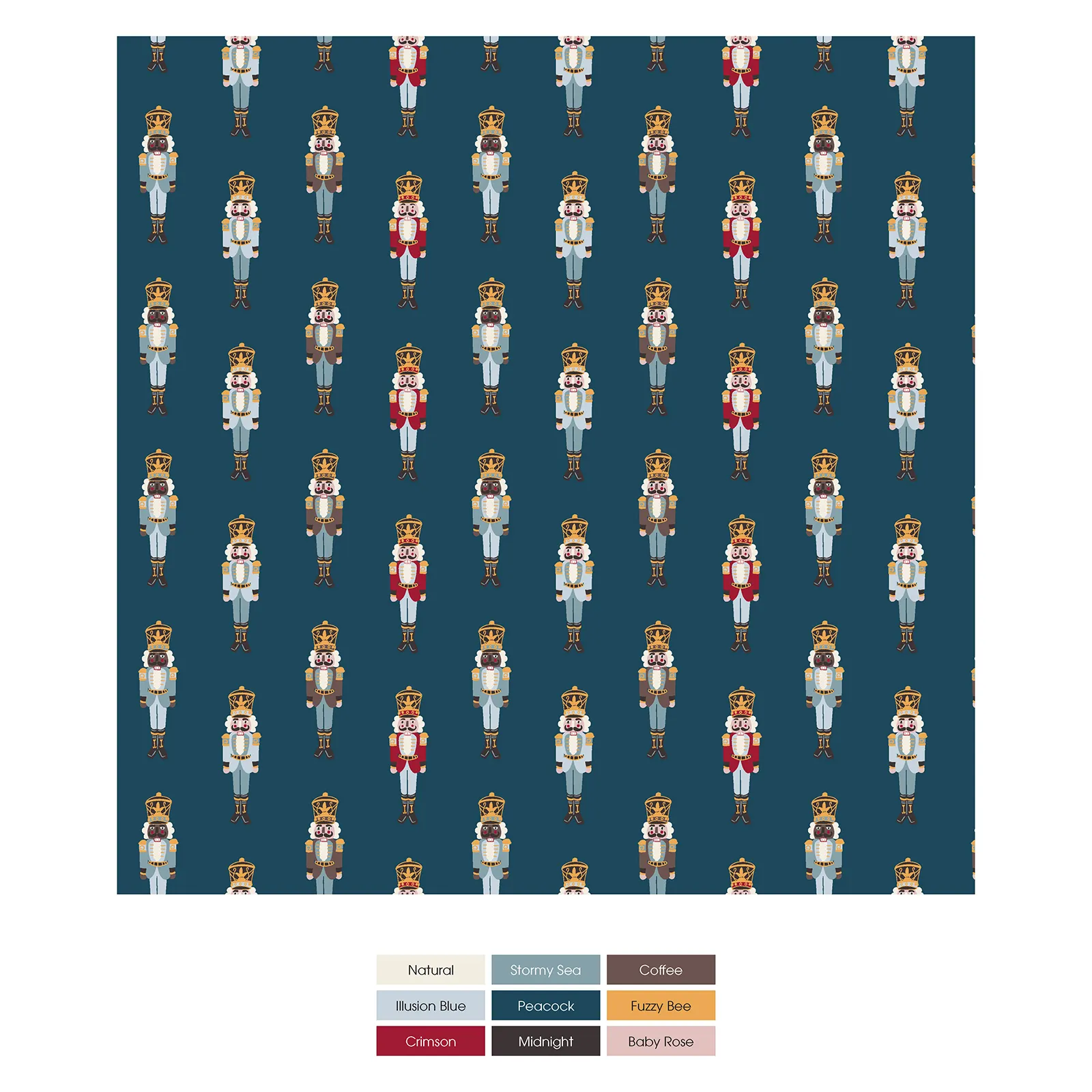 Peacock Nutcrackers Footie with 2-way zipper - Holiday