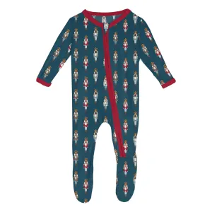 Peacock Nutcrackers Footie with 2-way zipper - Holiday