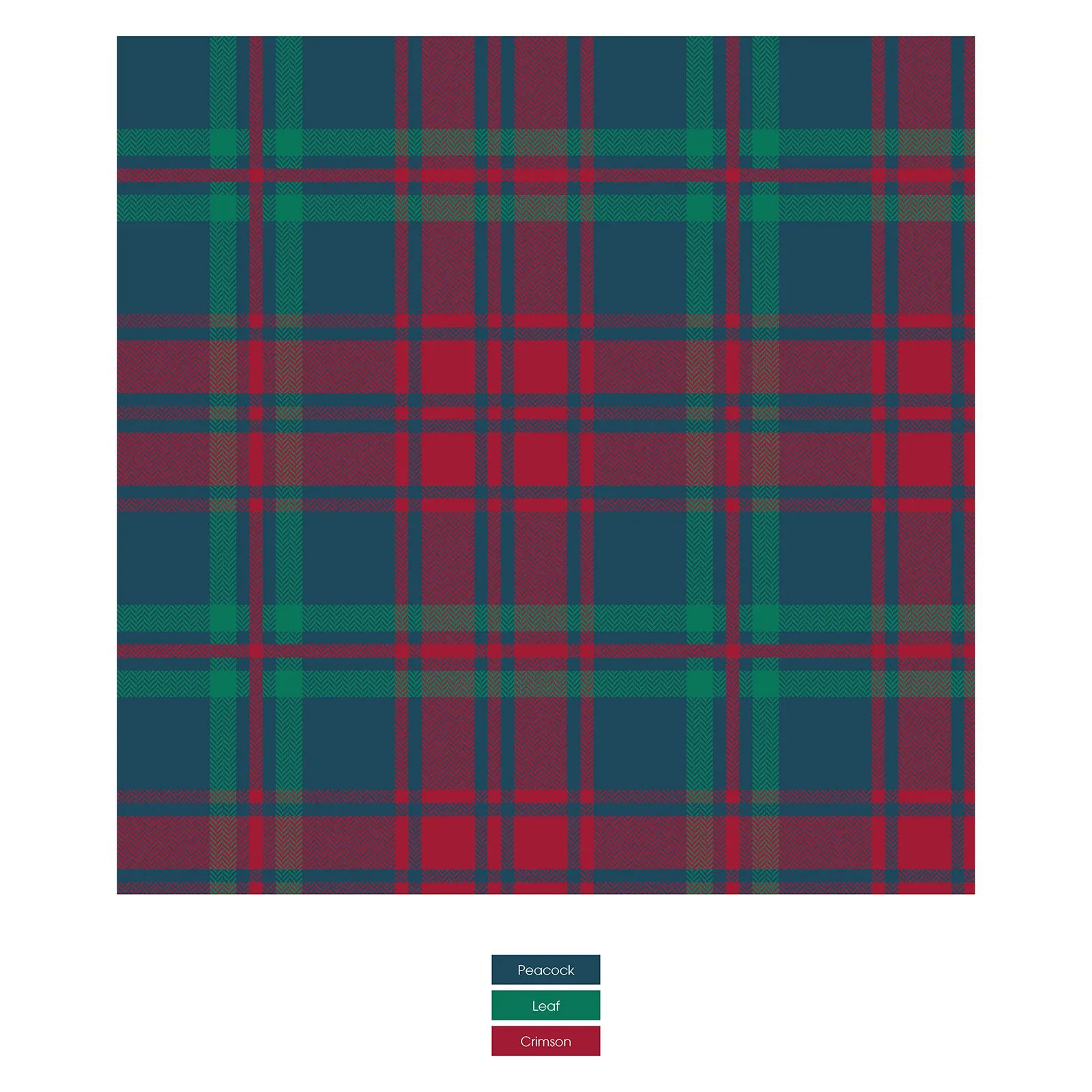 Peacock Plaid Footie with 2-way zipper - Holiday