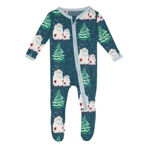 Peacock Yeti Footie with 2-way zipper - Holiday