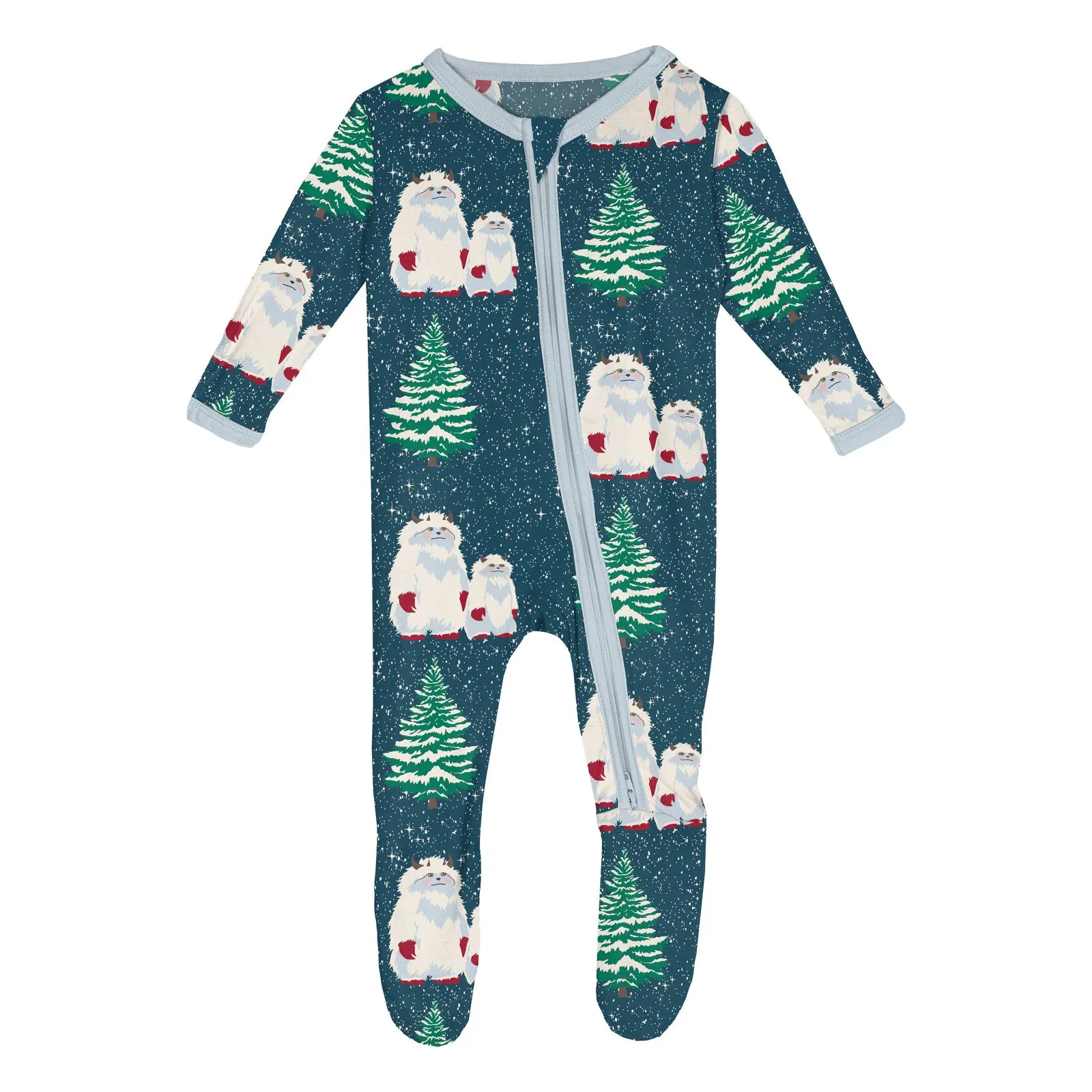 Peacock Yeti Footie with 2-way zipper - Holiday
