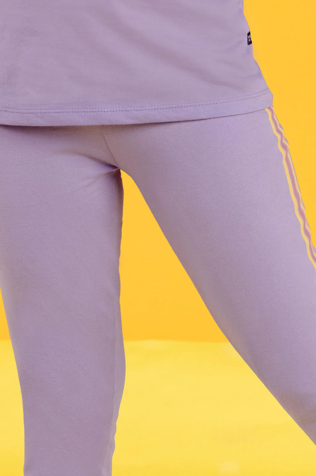 Playmate Girls Leggings Lilac Combed Cotton