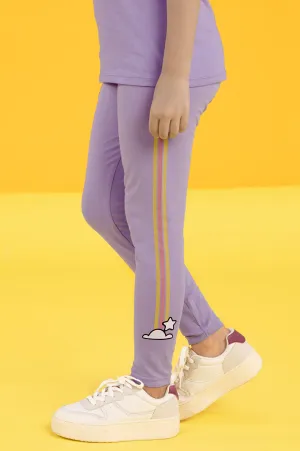 Playmate Girls Leggings Lilac Combed Cotton