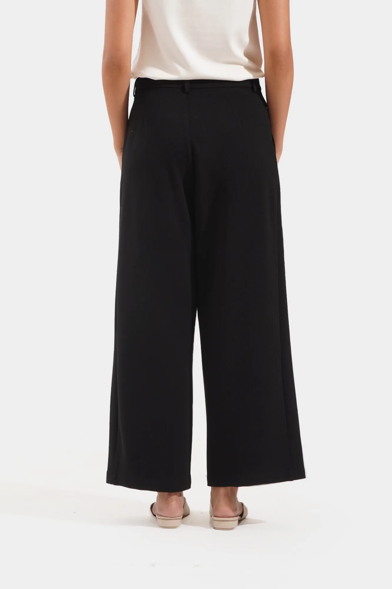 Pleated Wide Leg Trousers
