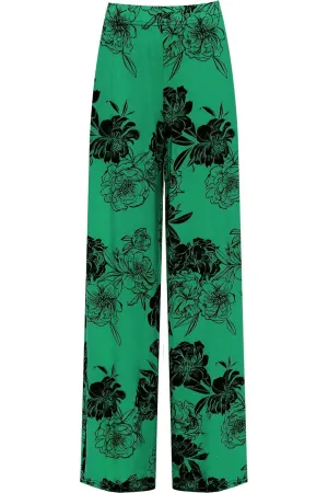 Plus Size Flower Floral Print Wide Leg Palazzo Trouser