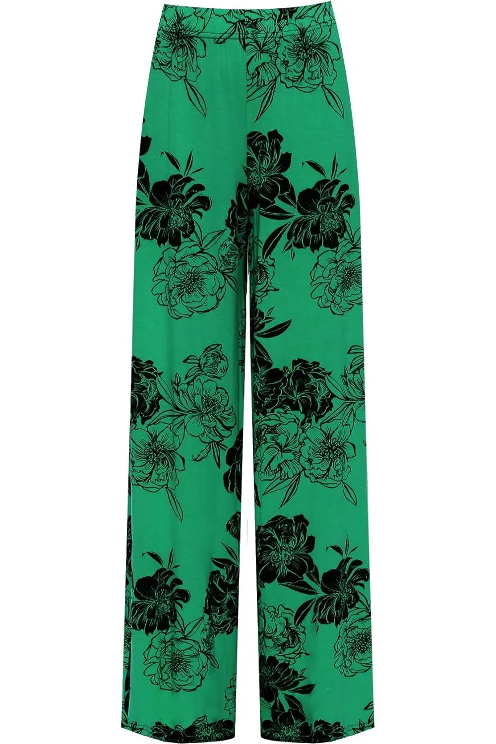 Plus Size Flower Floral Print Wide Leg Palazzo Trouser