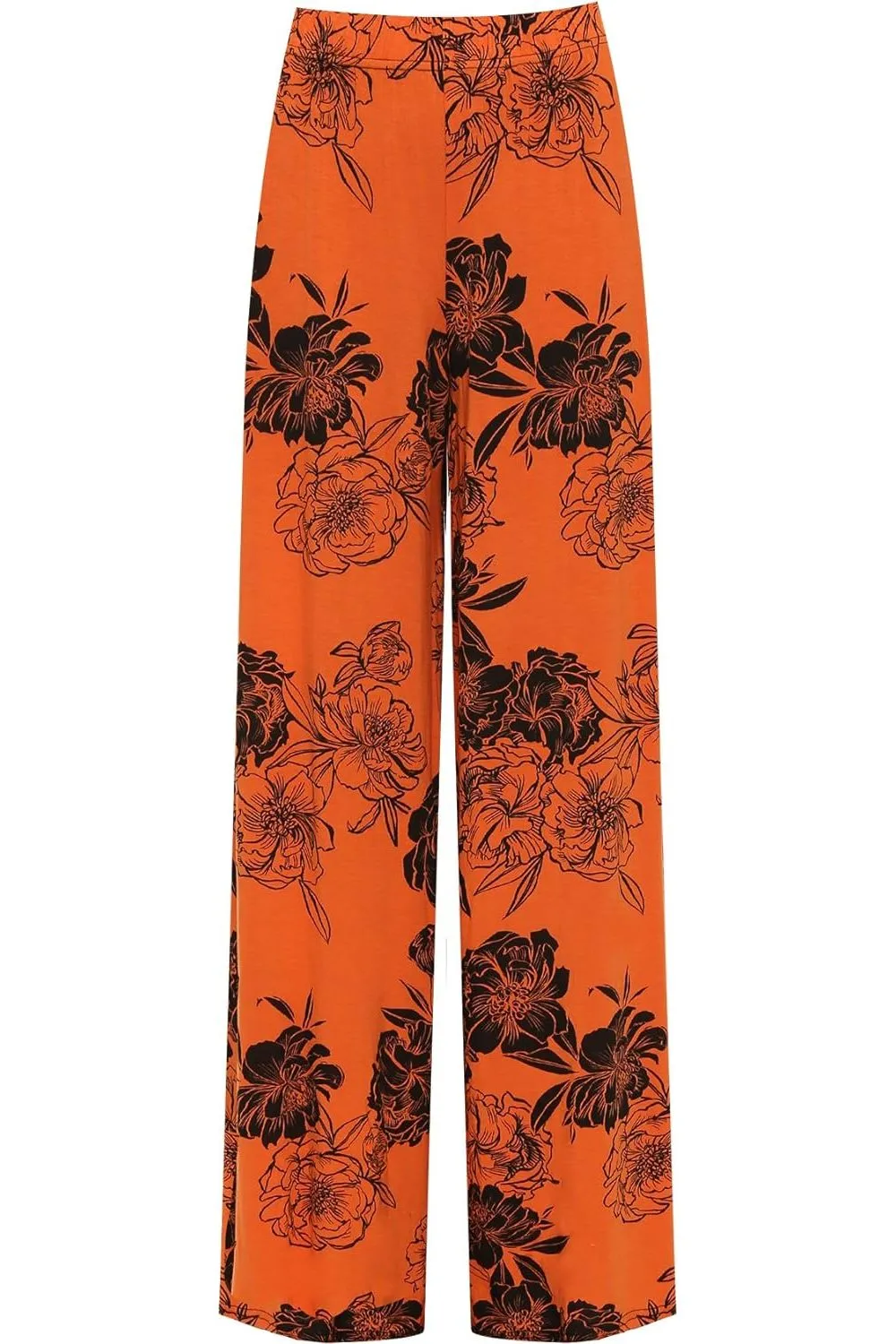 Plus Size Flower Floral Print Wide Leg Palazzo Trouser
