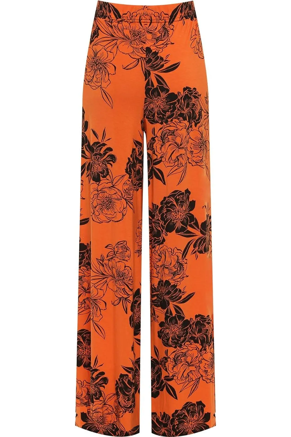 Plus Size Flower Floral Print Wide Leg Palazzo Trouser