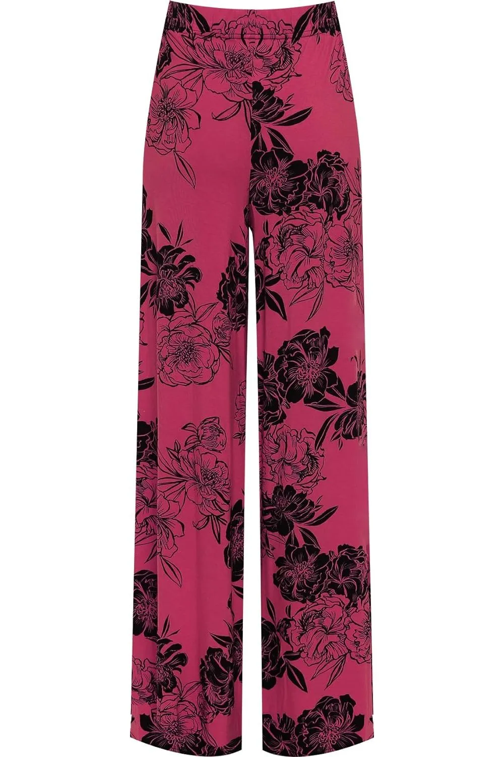 Plus Size Flower Floral Print Wide Leg Palazzo Trouser