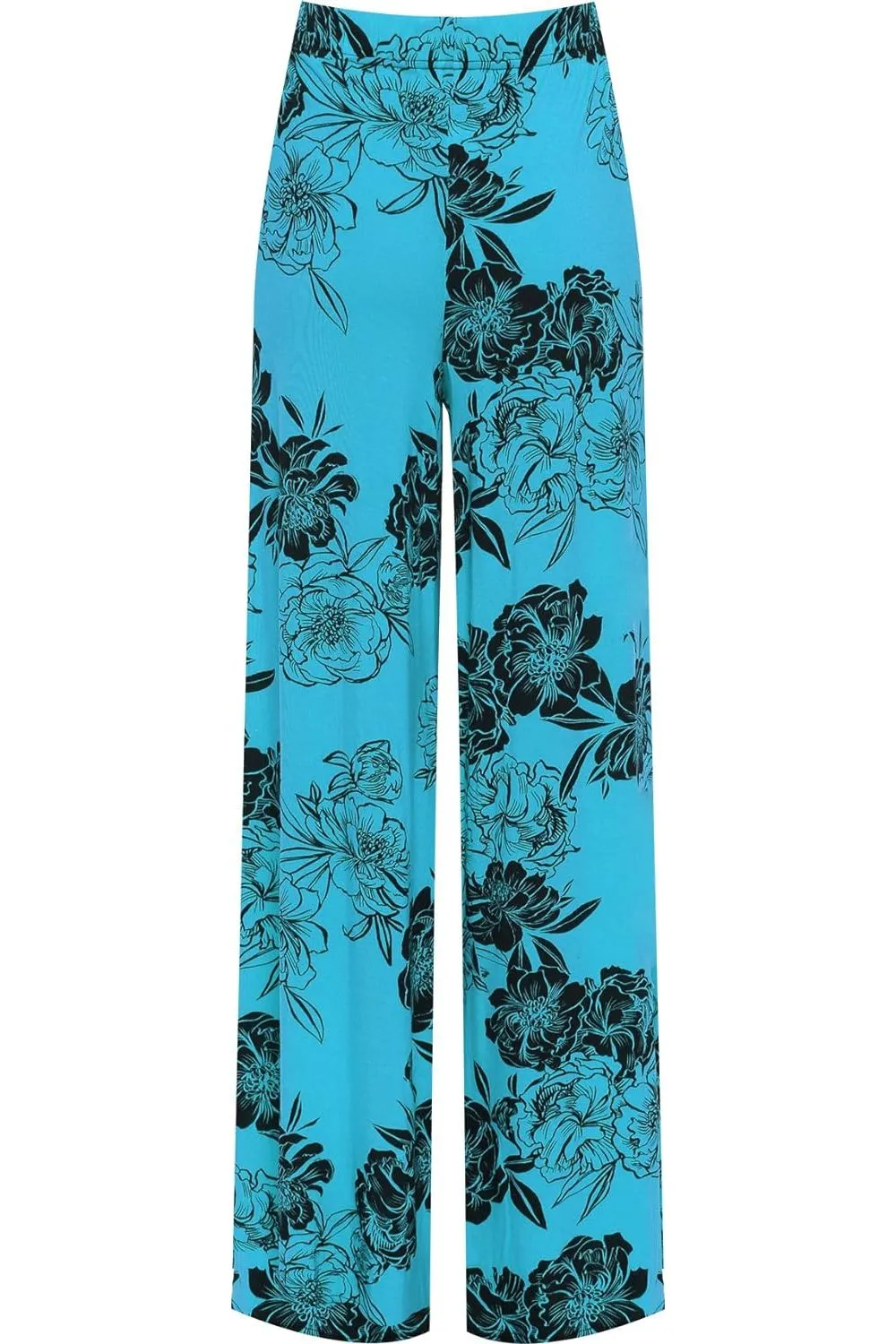 Plus Size Flower Floral Print Wide Leg Palazzo Trouser