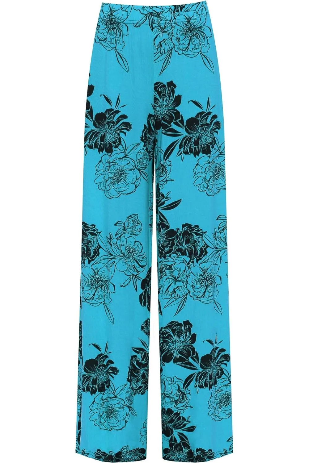 Plus Size Flower Floral Print Wide Leg Palazzo Trouser