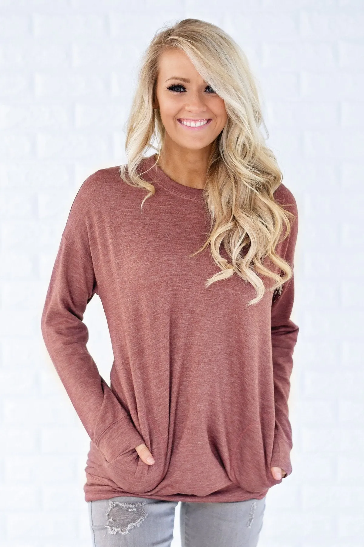 Pocket Sweater - Rust Red
