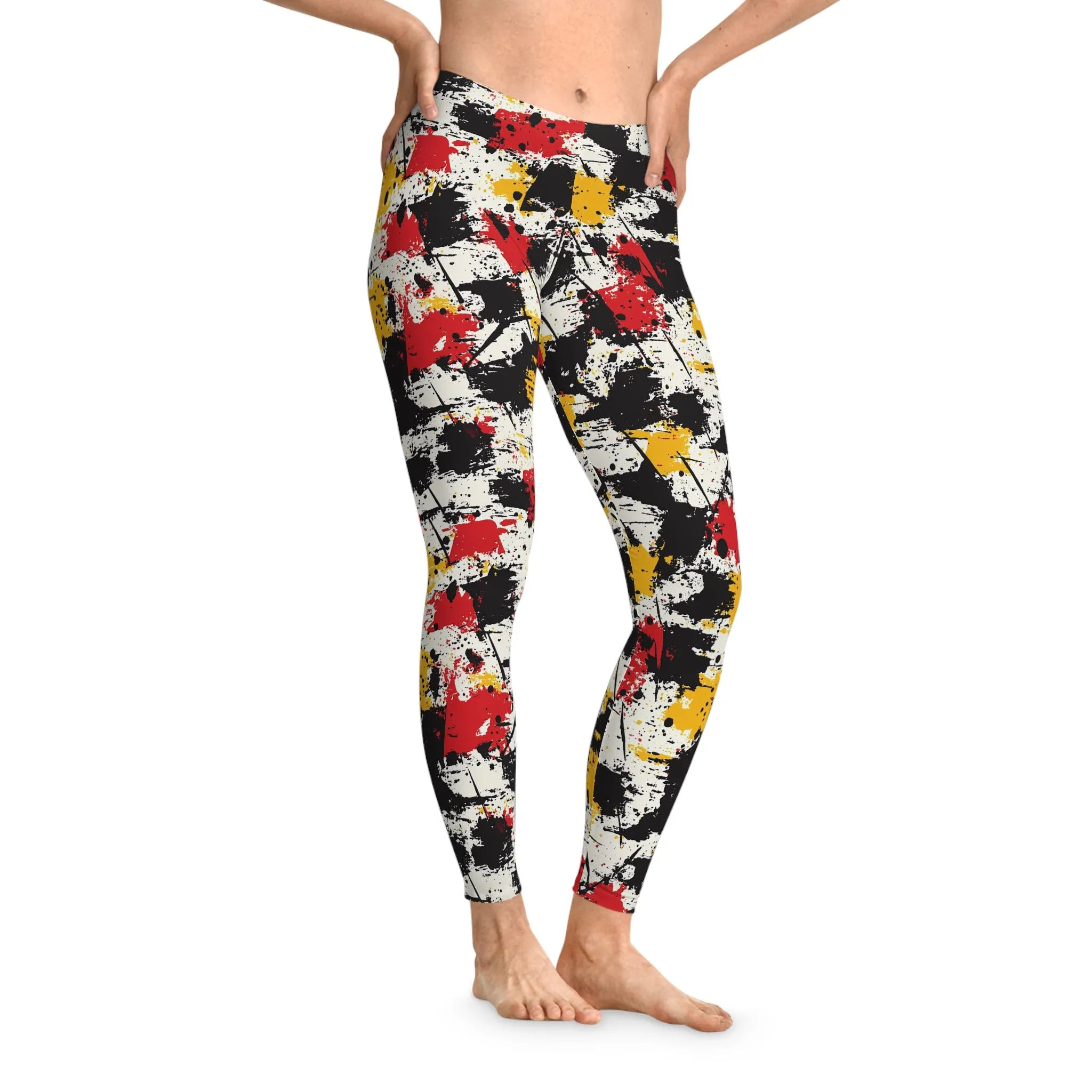 Pop Punk Patchwork Stretchy Leggings for Active Lifestyle & Everyday Comfort