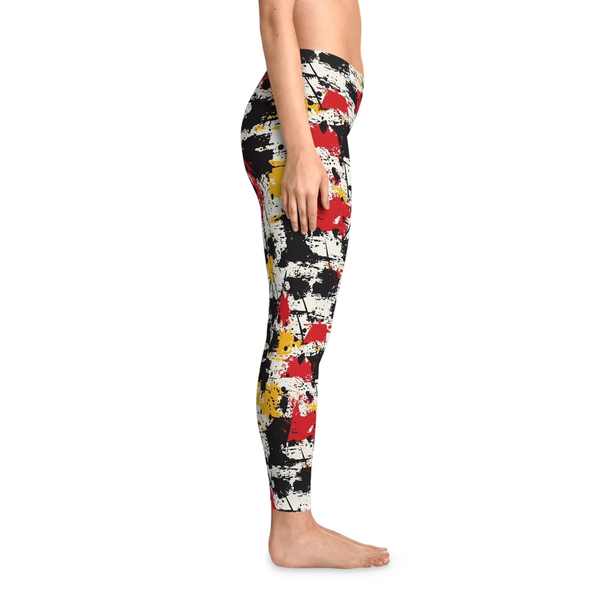 Pop Punk Patchwork Stretchy Leggings for Active Lifestyle & Everyday Comfort