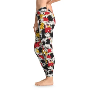 Pop Punk Patchwork Stretchy Leggings for Active Lifestyle & Everyday Comfort