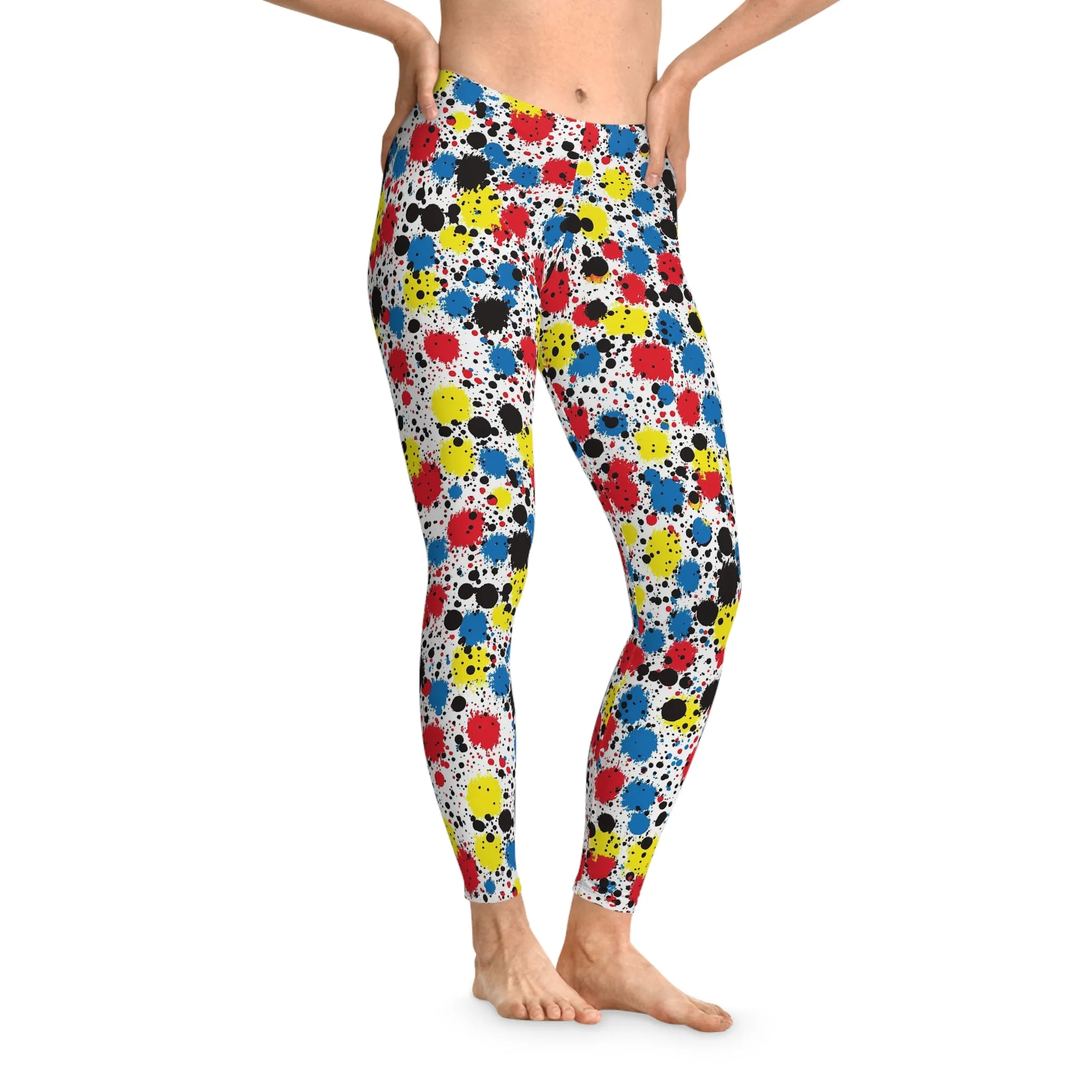 Poppin' Pixels Stretchy Leggings for Active Lifestyle & Everyday Comfort