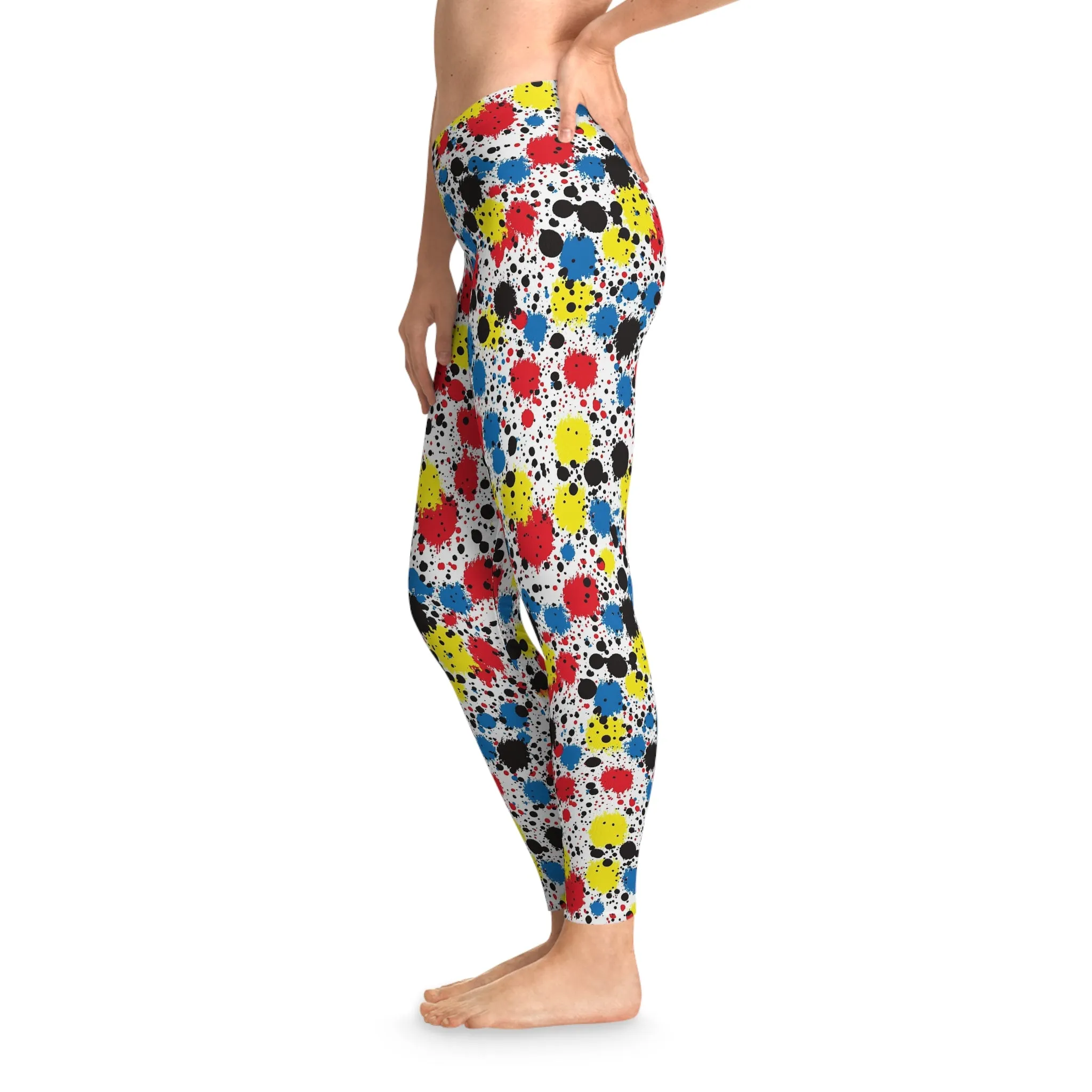 Poppin' Pixels Stretchy Leggings for Active Lifestyle & Everyday Comfort